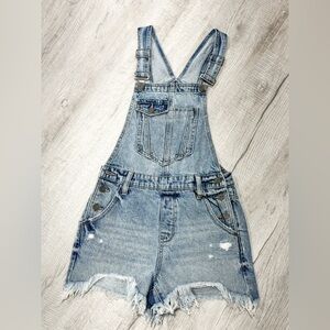 Hidden shorts overalls
